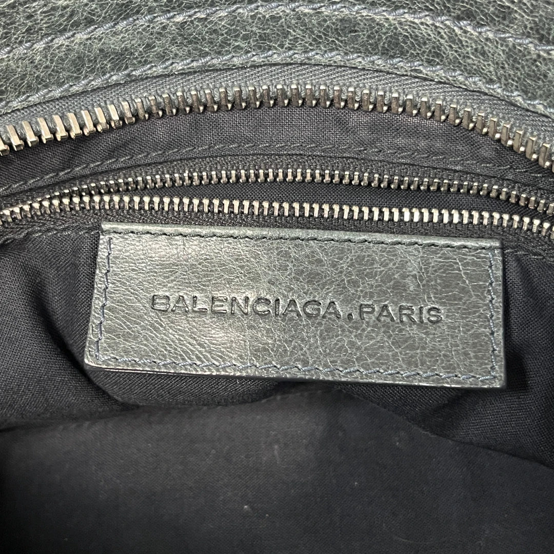 Balenciaga Handtasche The Giant Town City bag mit Schultergurt aus Leder grau