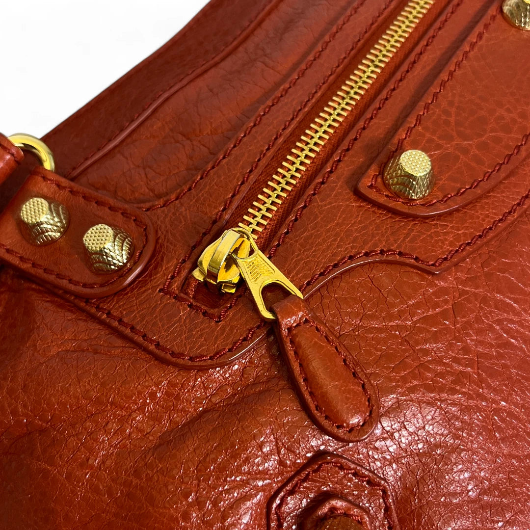 Balenciaga handbag Giant Town City bag in red leather