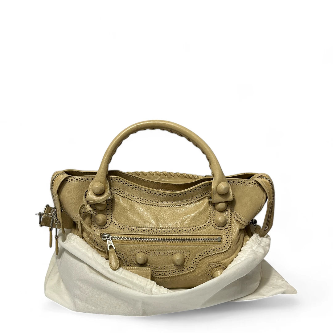 Balenciaga Handtasche Giant Town City bag aus Leder beige