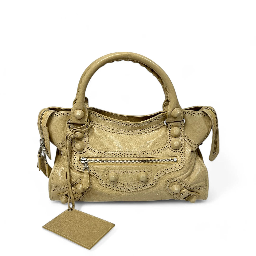 Balenciaga Handtasche Giant Town City bag aus Leder beige