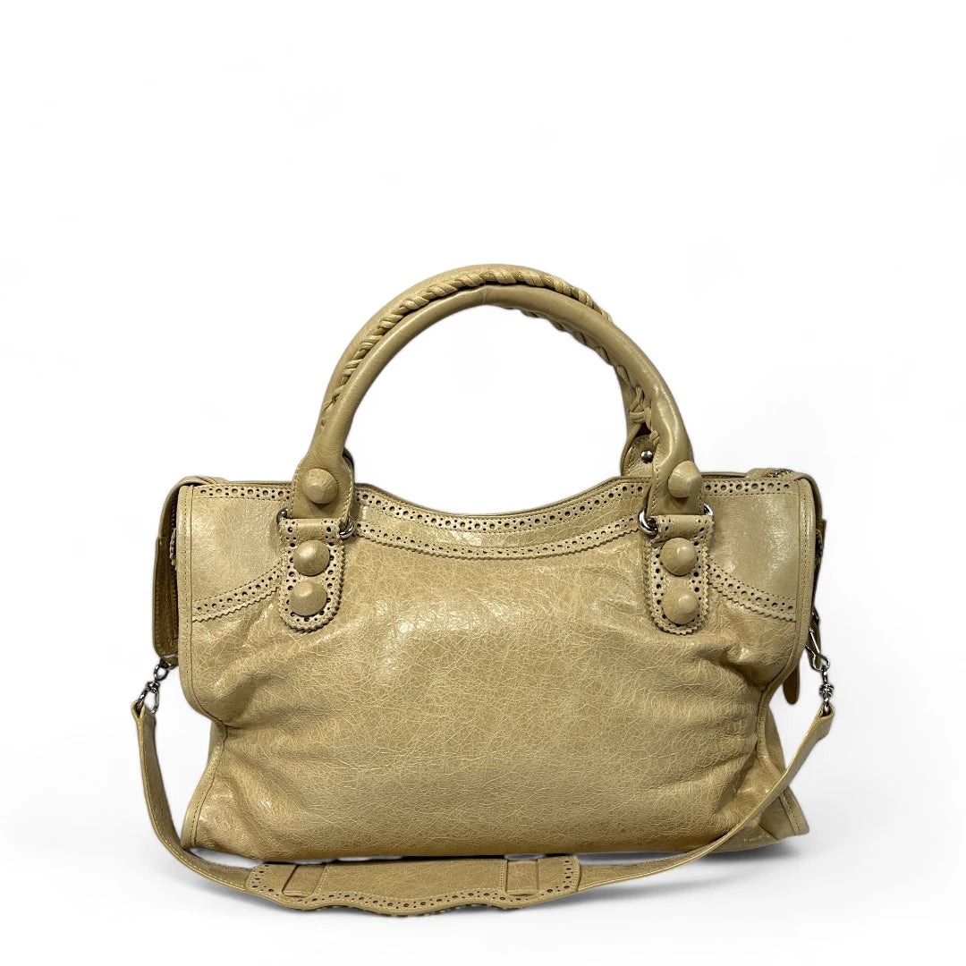 Balenciaga Handtasche Giant Town City bag aus Leder beige