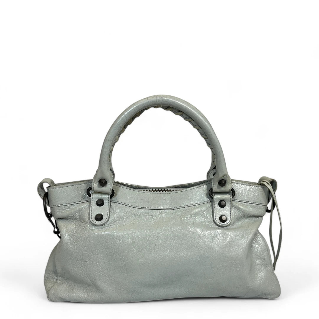 Balenciaga handbag The Frist City Bag made of leather in light grey