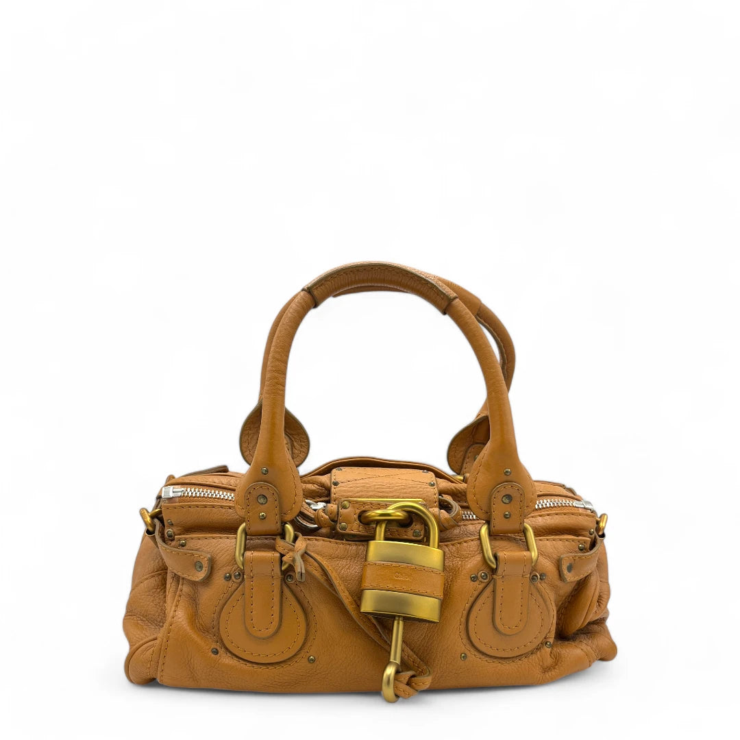 Chloé Paddington handbag gold hardware made of leather in brown