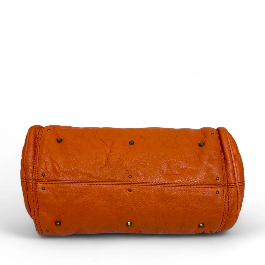 Chloé Handtasche Paddington mit goldener Hardware aus Leder orange