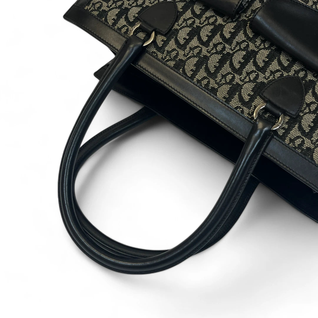 Dior Handtasche / Shopper mit schwarzen Lederdetails monogram schwarz