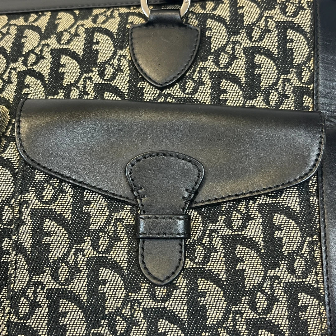 Dior Handtasche / Shopper mit schwarzen Lederdetails monogram schwarz