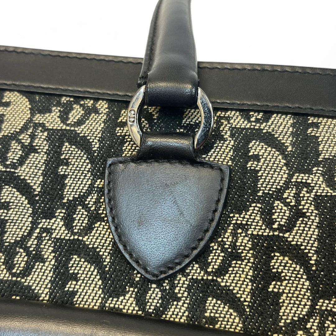 Dior Handtasche / Shopper mit schwarzen Lederdetails monogram schwarz