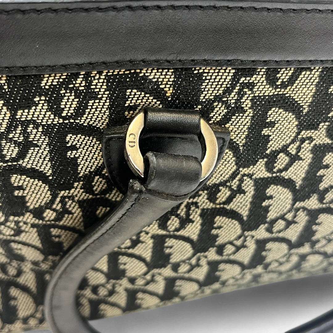 Dior Handtasche / Shopper mit schwarzen Lederdetails monogram schwarz