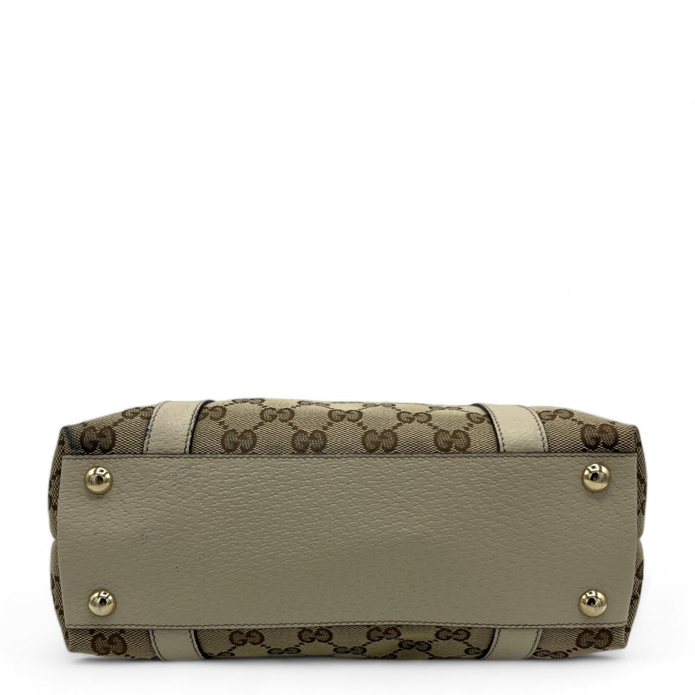 Gucci Handtasche Abbey mini mit weißem Leder monogram beige