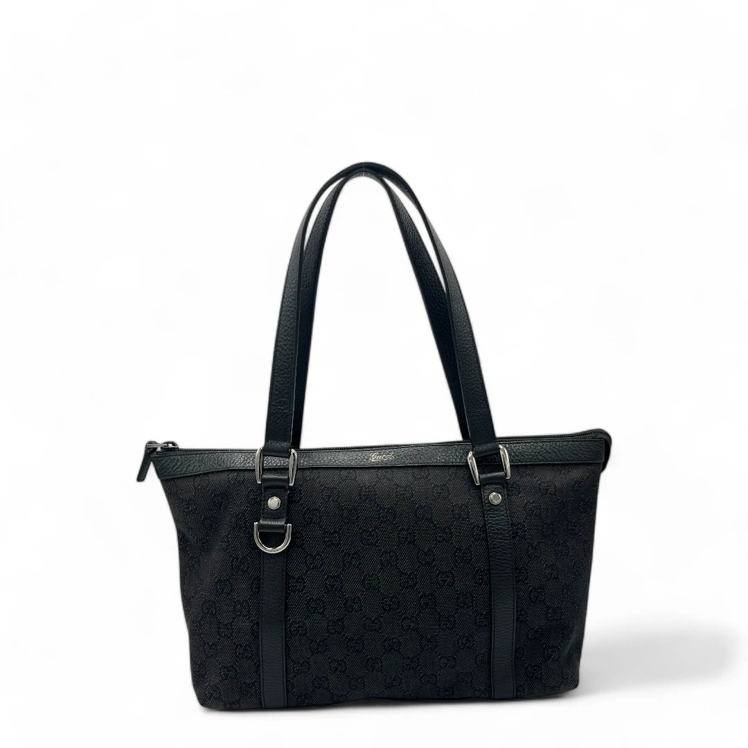 Gucci handbag Abbey with black leather monogram dark grey