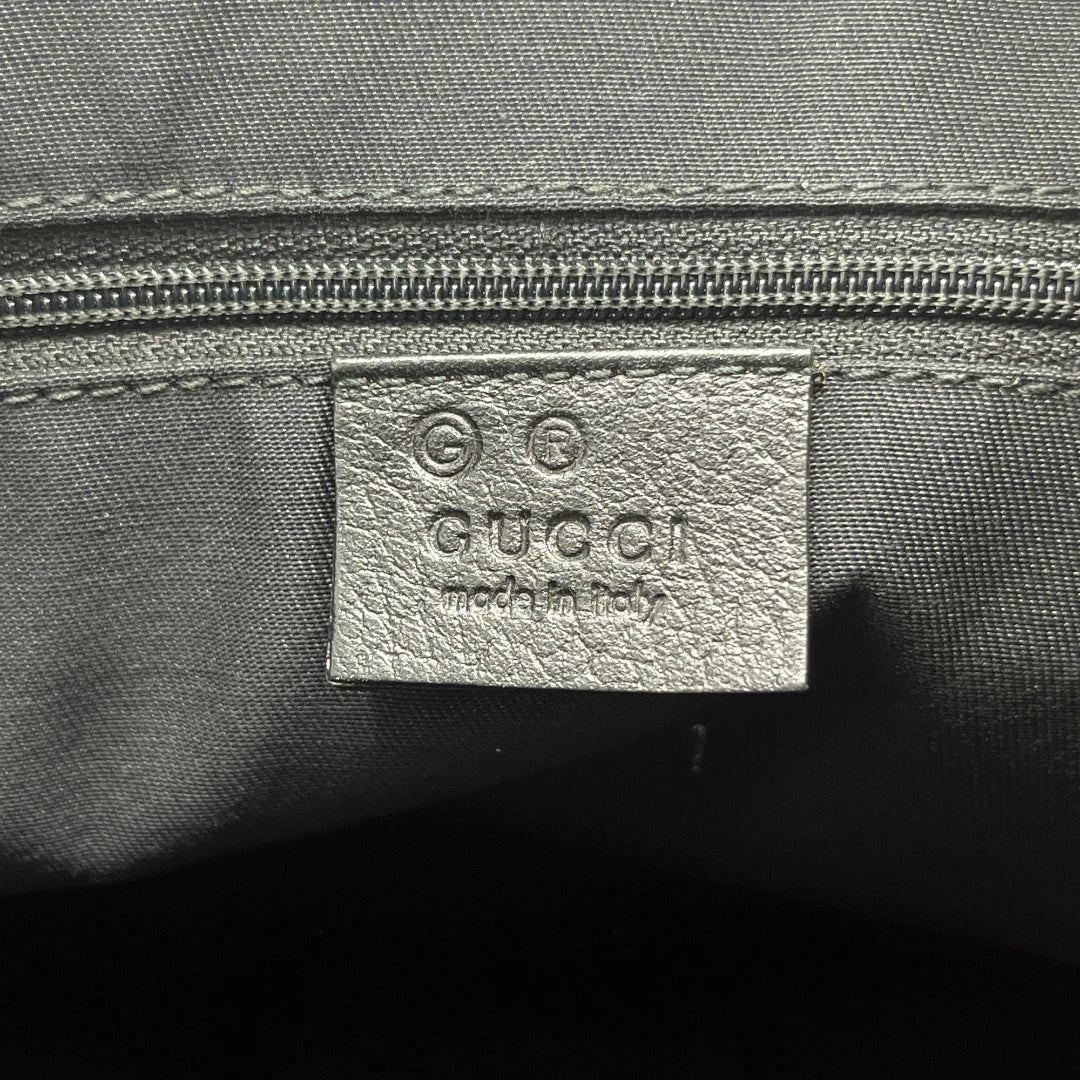 Gucci Handtasche Abbey mit schwarzem Leder monogram dunkelgrau