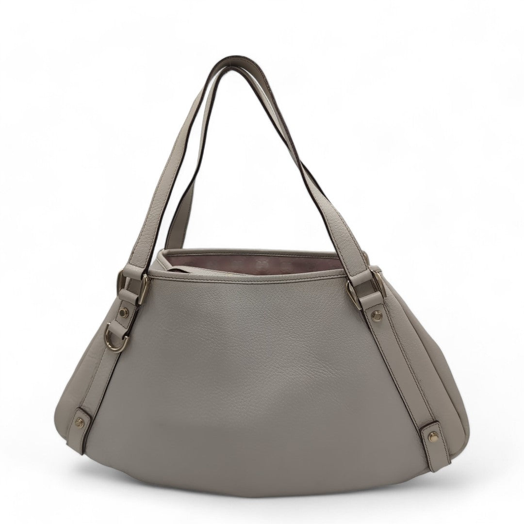 Gucci handbag / shopper monogram grey with black leather details