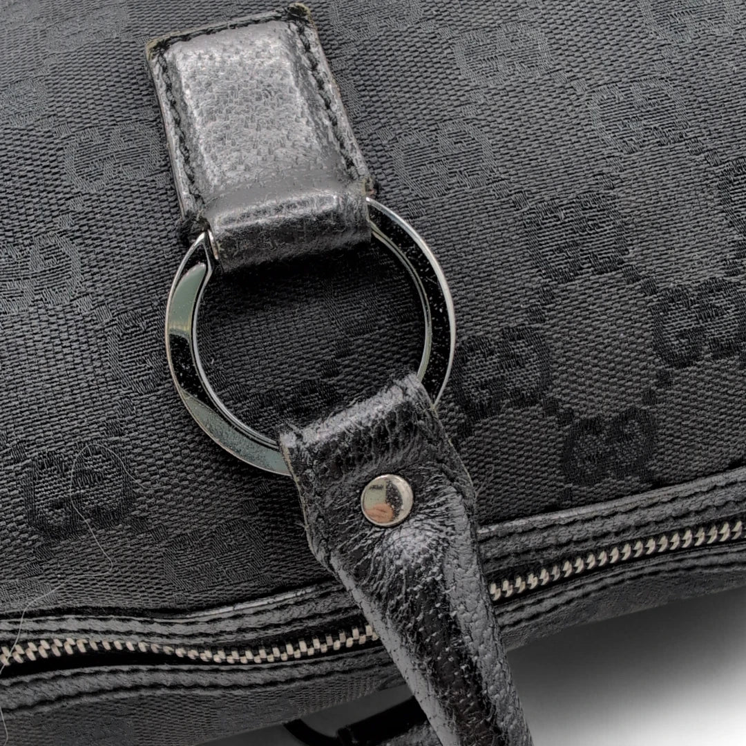 Gucci handbag Abbey monogram gray black