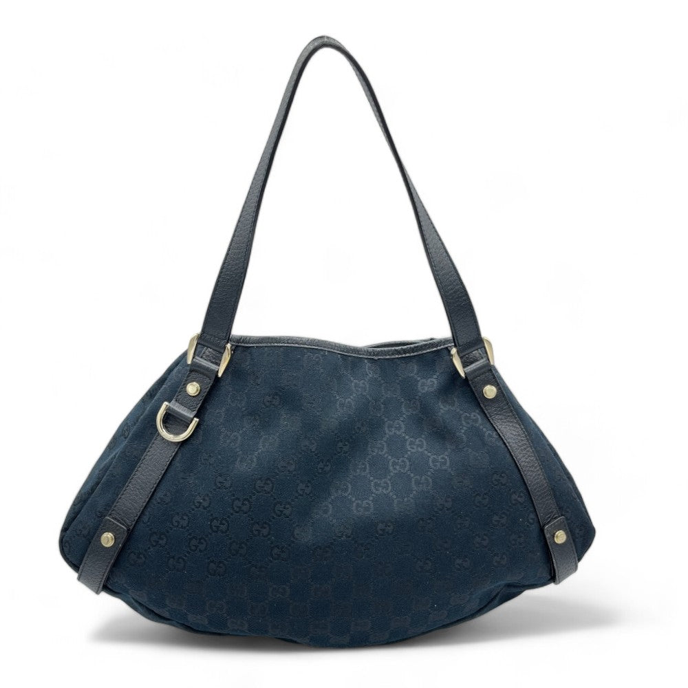 Gucci handbag / shopper monogram grey with black leather details