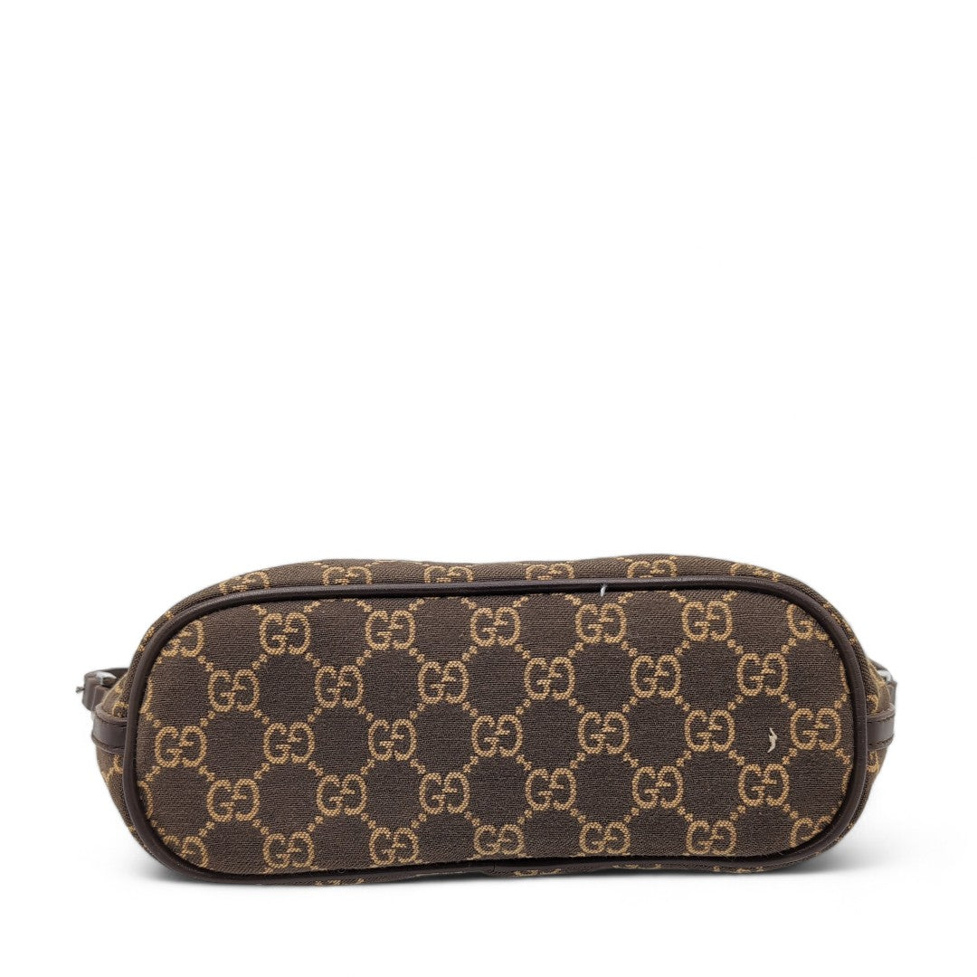 Gucci Handtasche Baguette monogram dunkelbraun