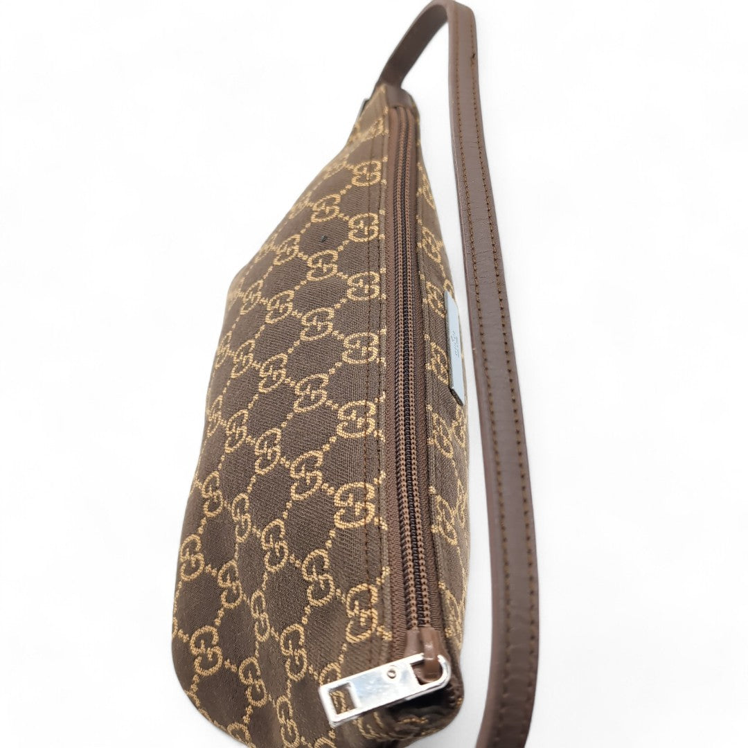 Gucci Handtasche Baguette monogram dunkelbraun