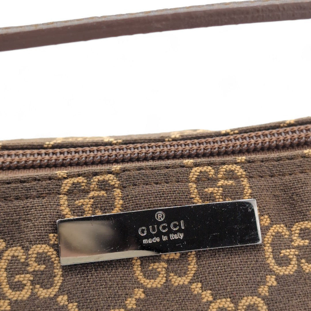 Gucci Handtasche Baguette monogram dunkelbraun