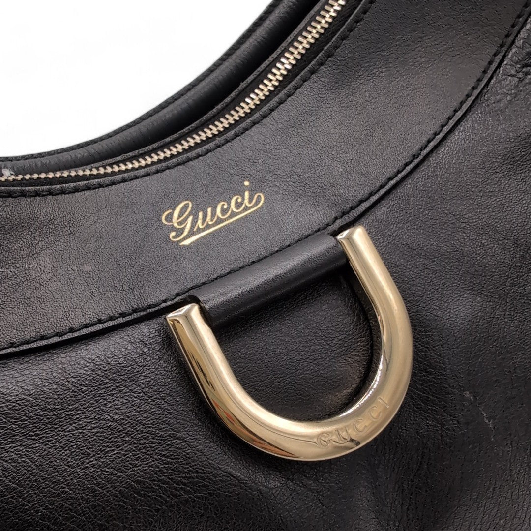 Gucci handbag Abbey line D-ring Guccissima leather large black