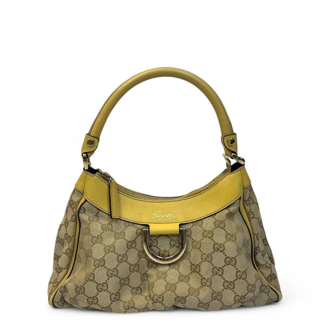 Gucci Handtasche D-Ring mit beigen Leder monogram beige