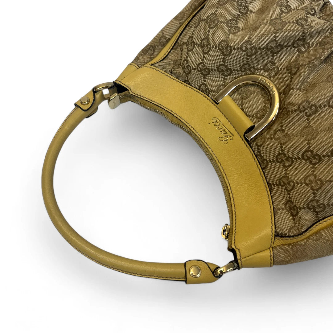 Gucci Handtasche D-Ring mit beigen Leder monogram beige