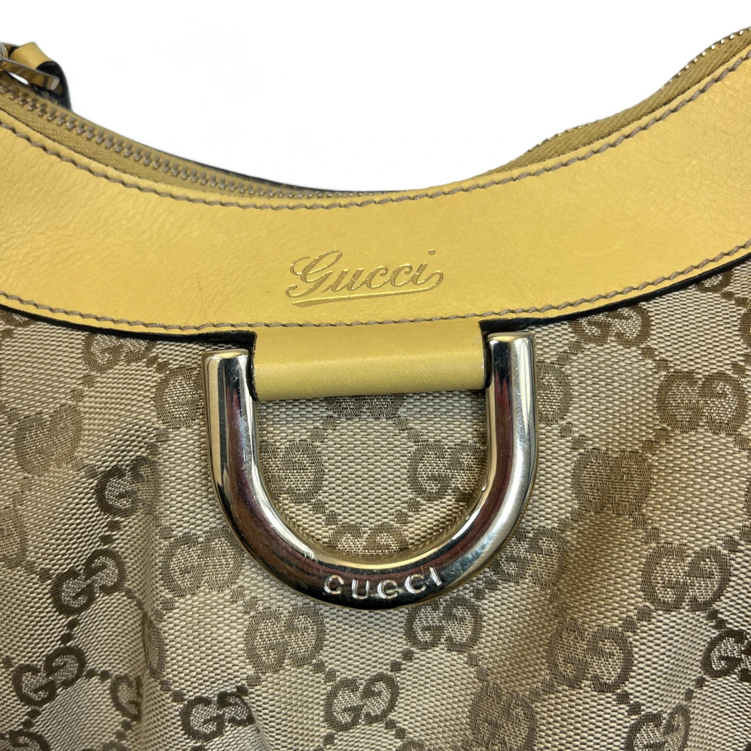 Gucci handbag Abbey line D-ring Guccissima leather large black