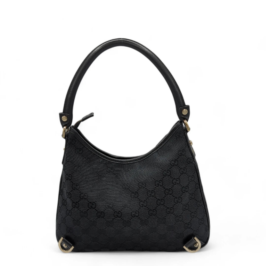 Gucci handbag Abbey line D-ring Guccissima leather large black