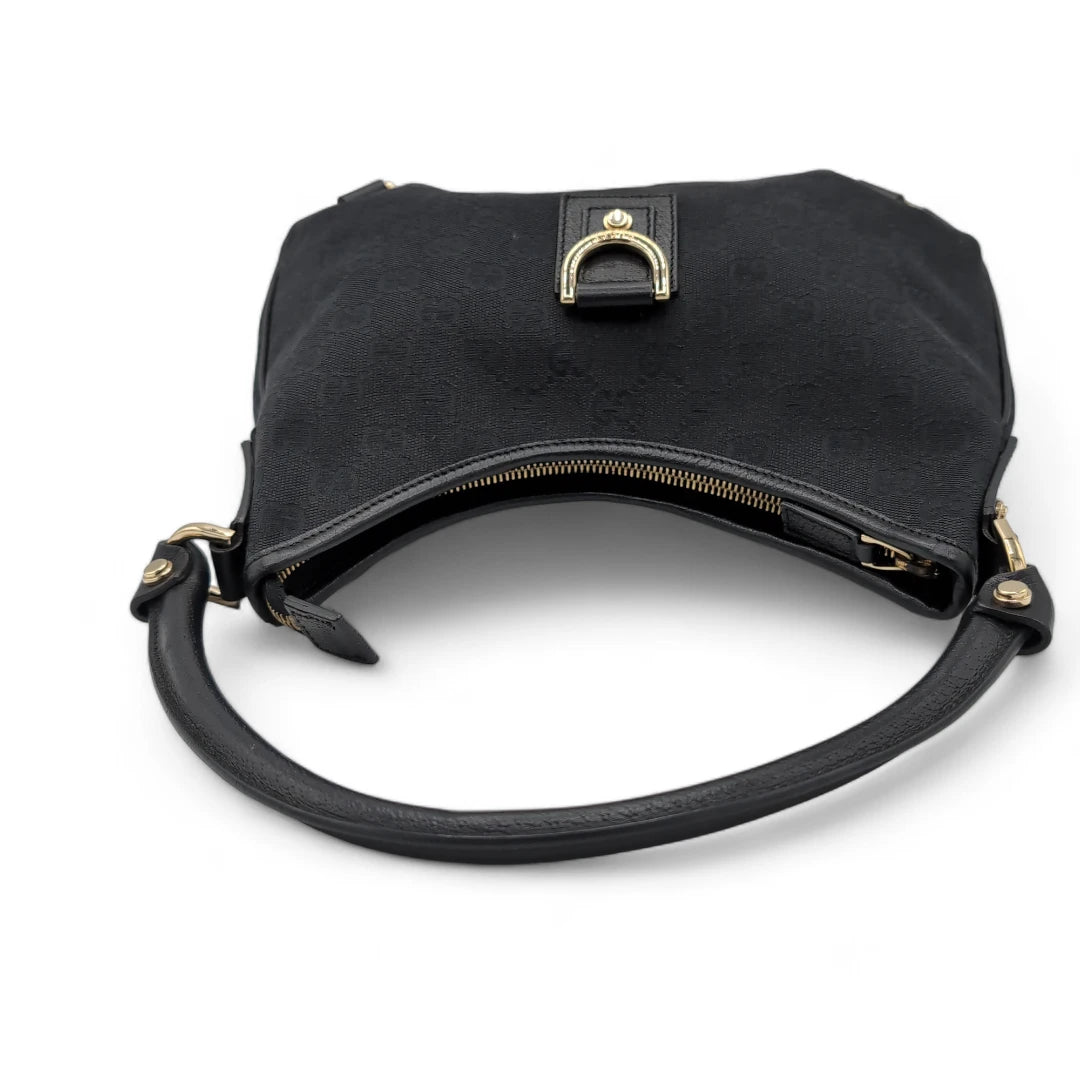 Gucci handbag Abbey line D-ring Guccissima leather large black