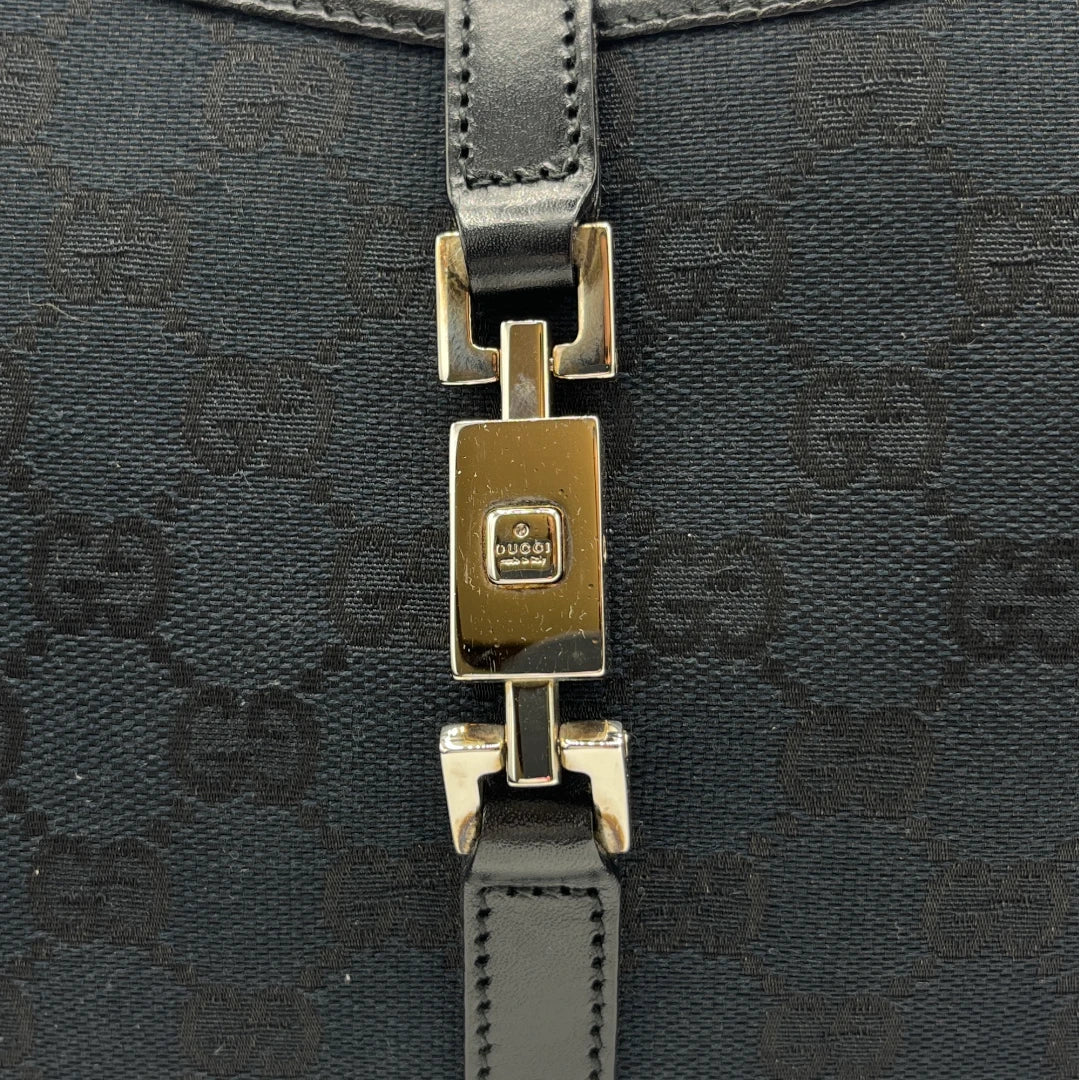 Gucci handbag Jackie mini with black leather monogram dark blue