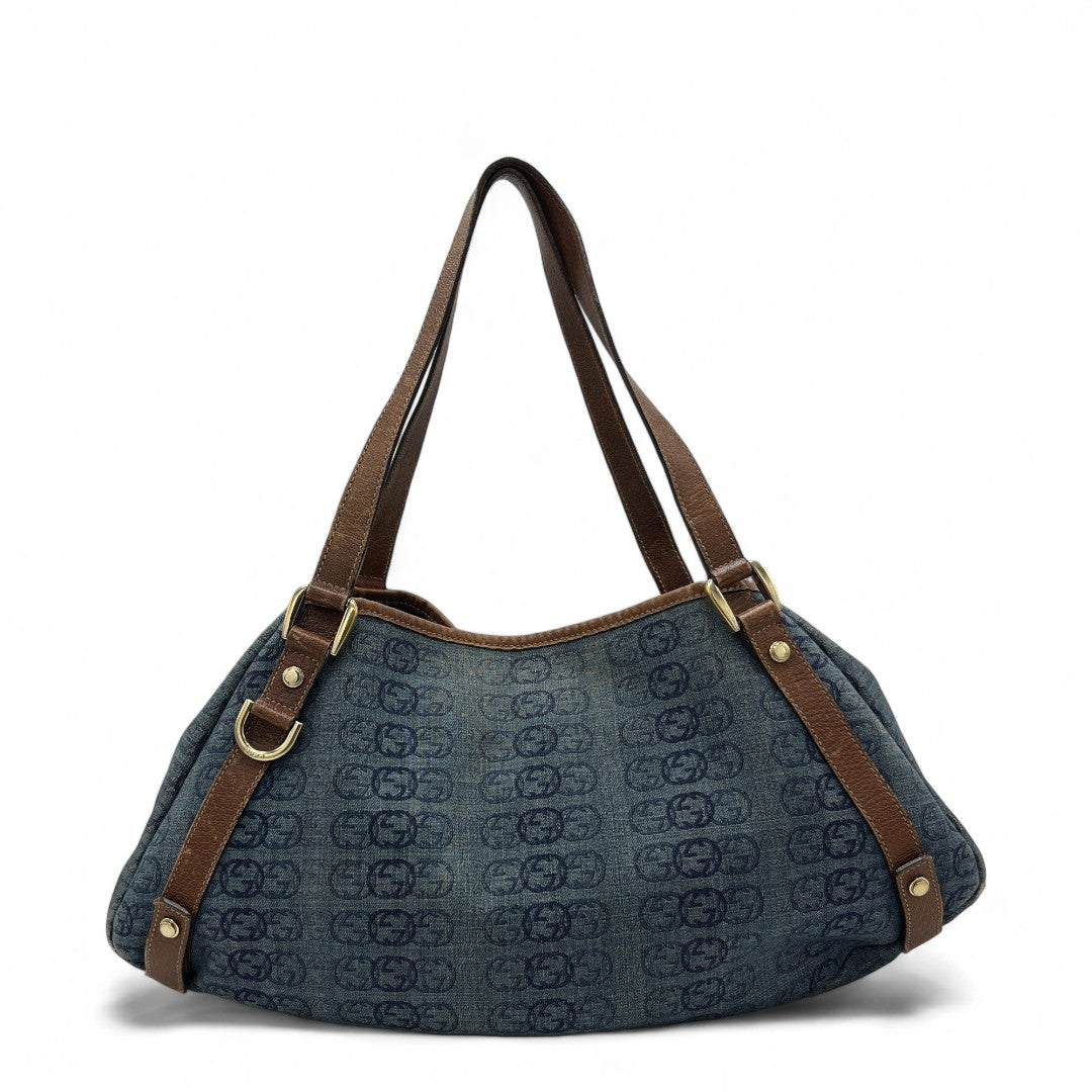 Gucci Handtasche / Shopper Abbey aus Denimstoff GG monogram blau
