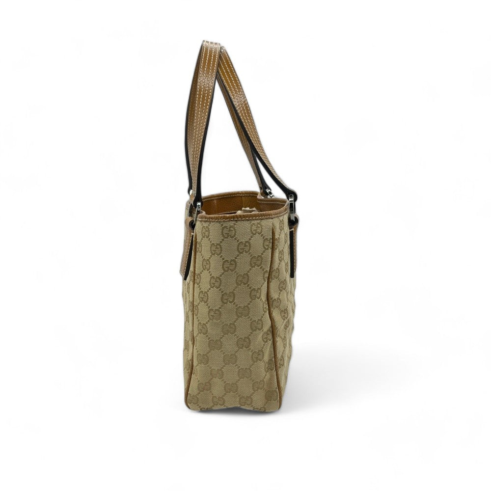 Gucci Handtasche / Shopper klein mit braunem Leder monogram beige