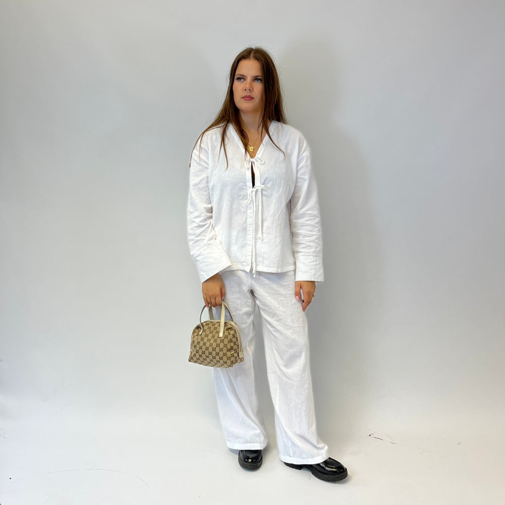 Gucci Handtasche Hobo mit weißen Leder monogram beige
