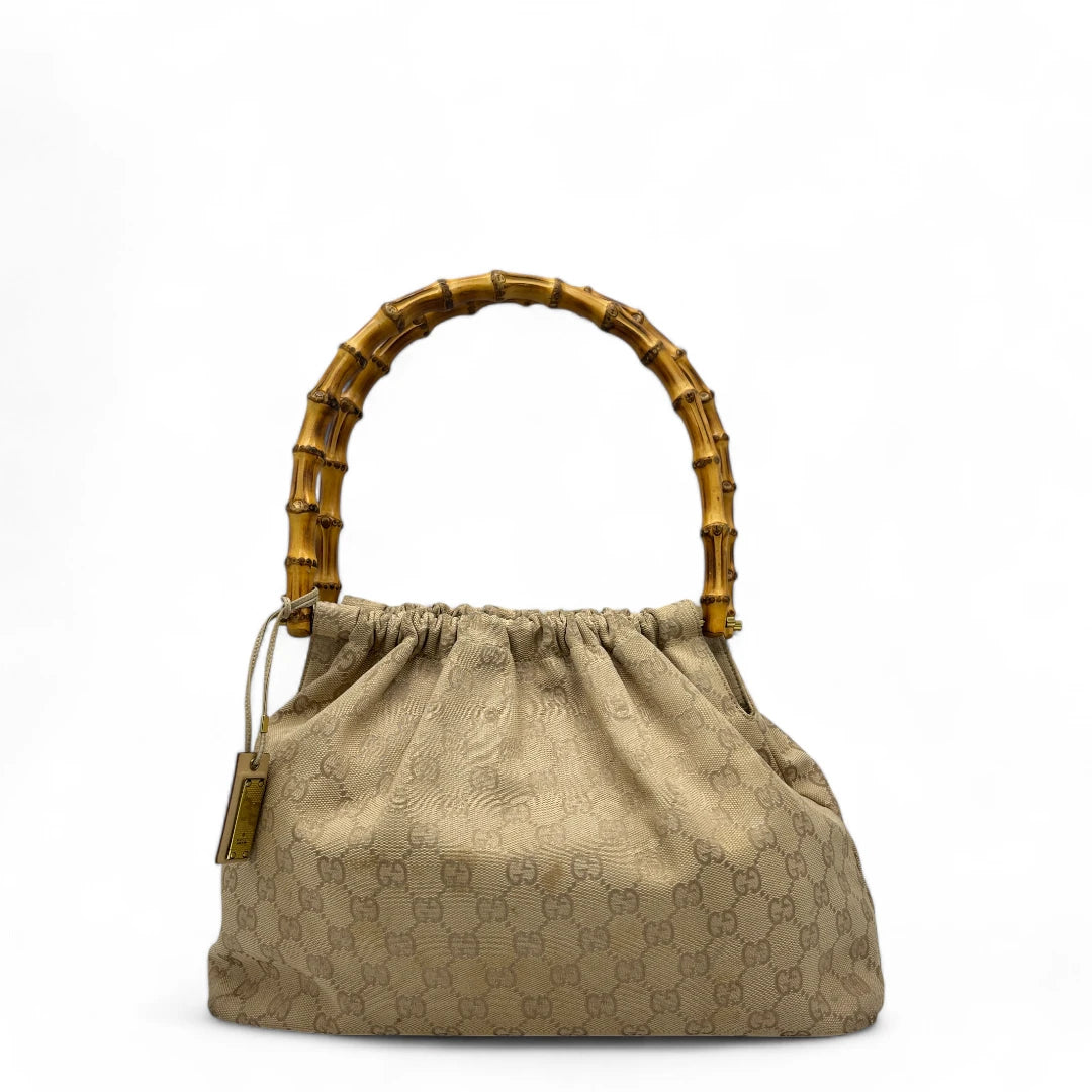 Gucci handbag Bucket Bamboo monogram beige