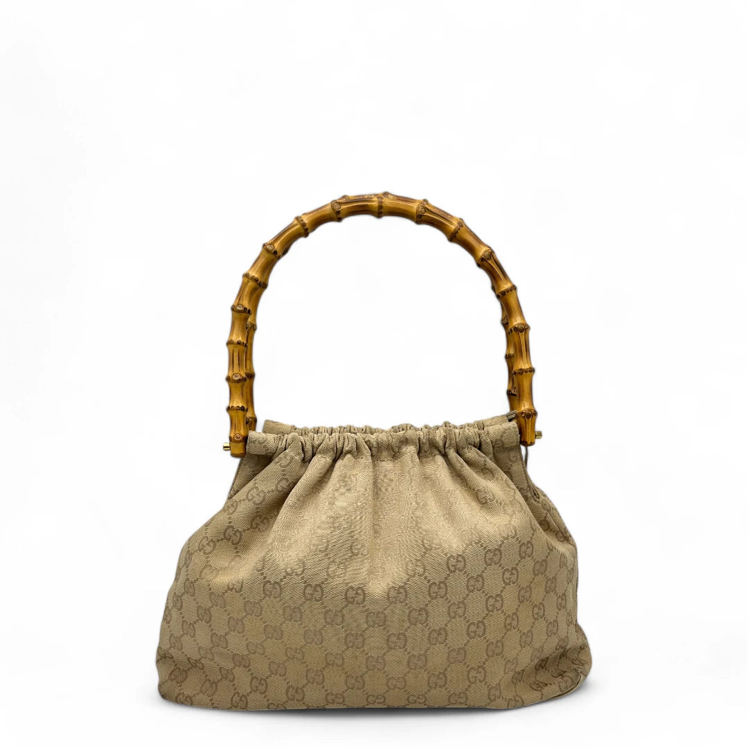 Gucci Handtasche Bucket Bambus monogram beige