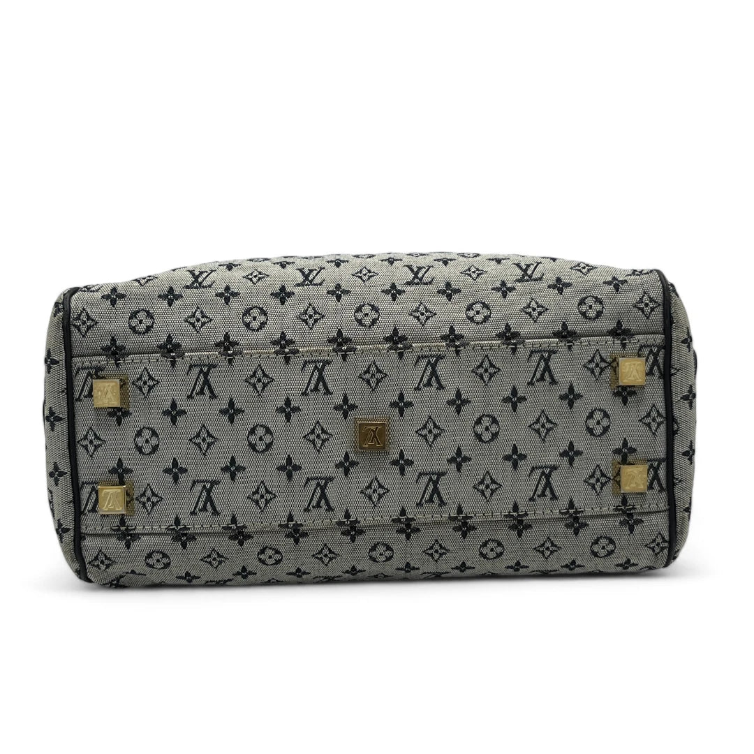 Louis Vuitton Handtasche Josephine PM mit schwarzen Leder monogram grau