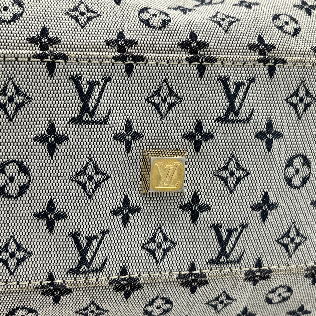 Louis Vuitton Handtasche Josephine PM mit schwarzen Leder monogram grau