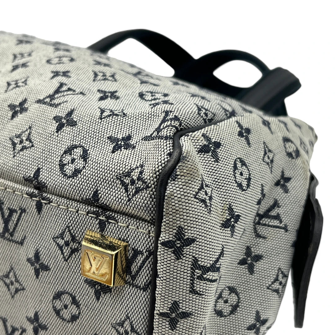 Louis Vuitton Handtasche Josephine PM mit schwarzen Leder monogram grau