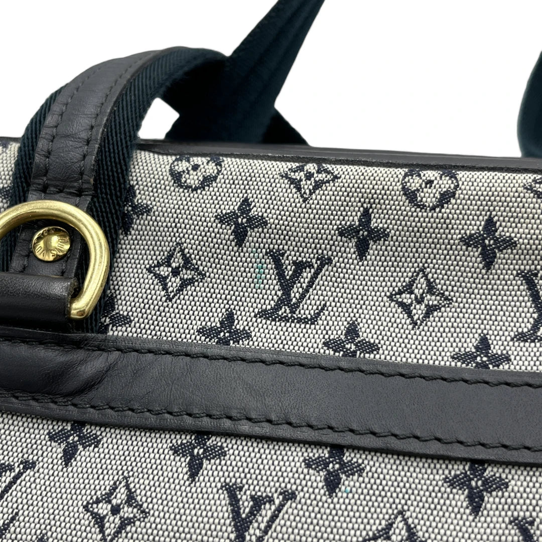 Louis Vuitton Handtasche Josephine PM mit schwarzen Leder monogram grau