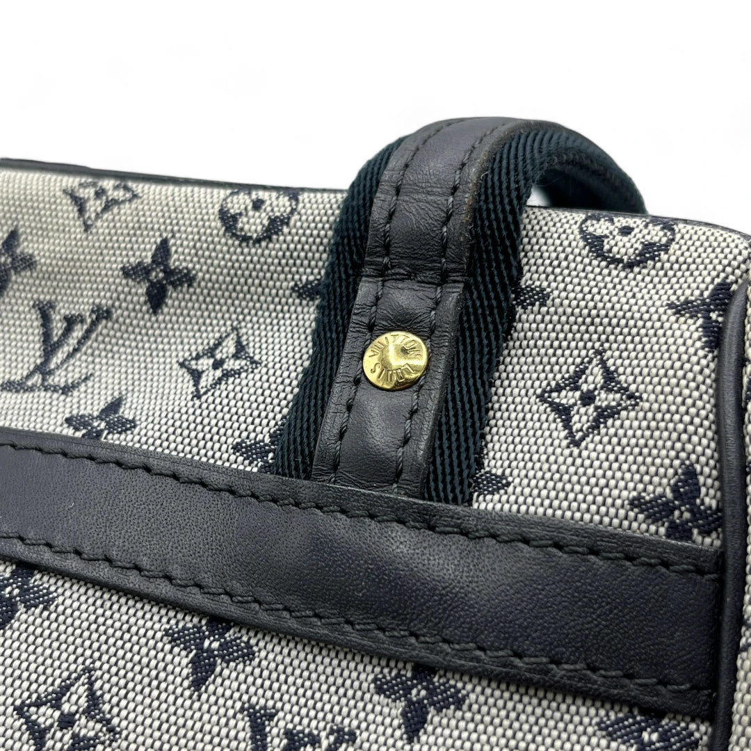 Louis Vuitton Handtasche Josephine PM mit schwarzen Leder monogram grau