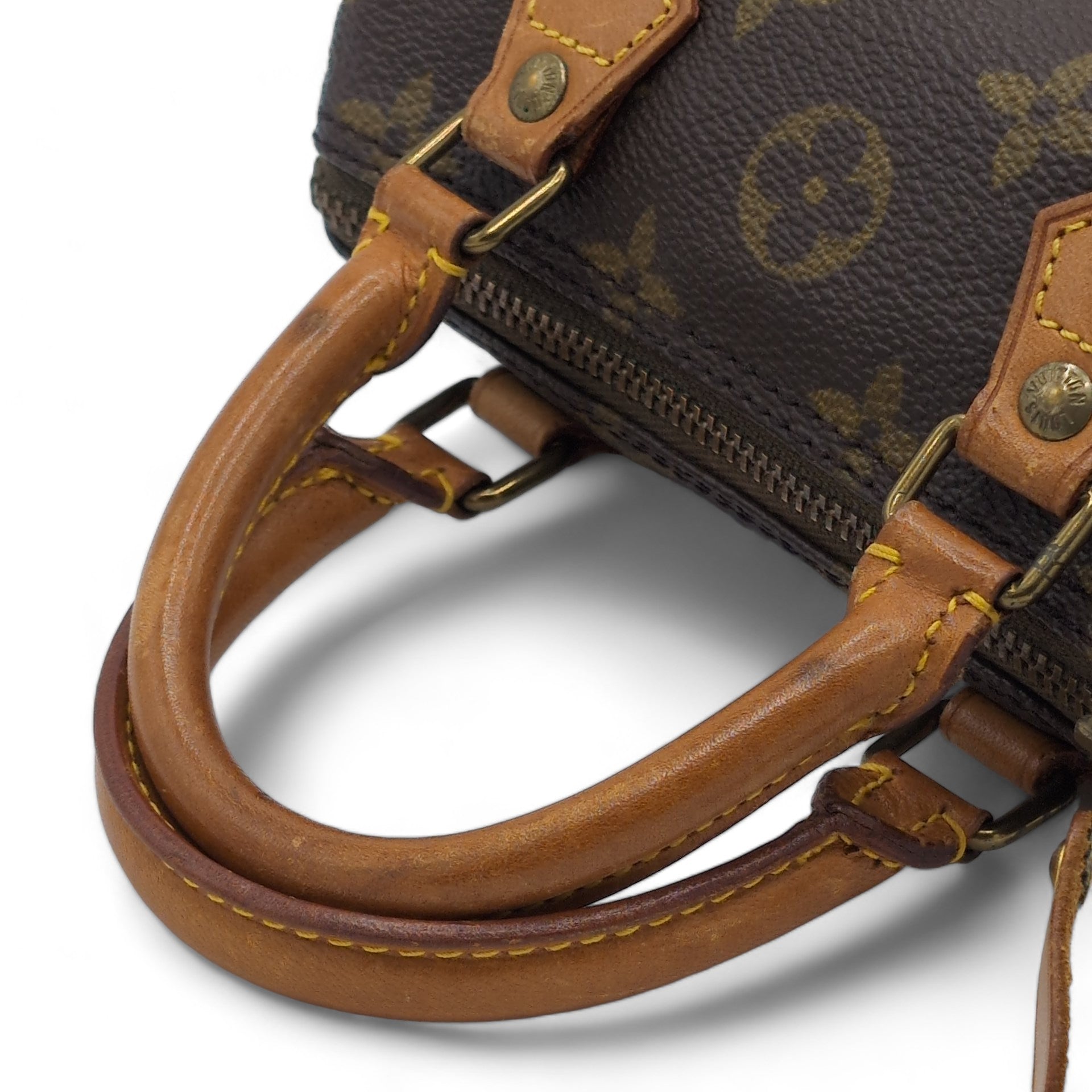 Louis Vuitton Handtasche Nano Speedy monogram braun