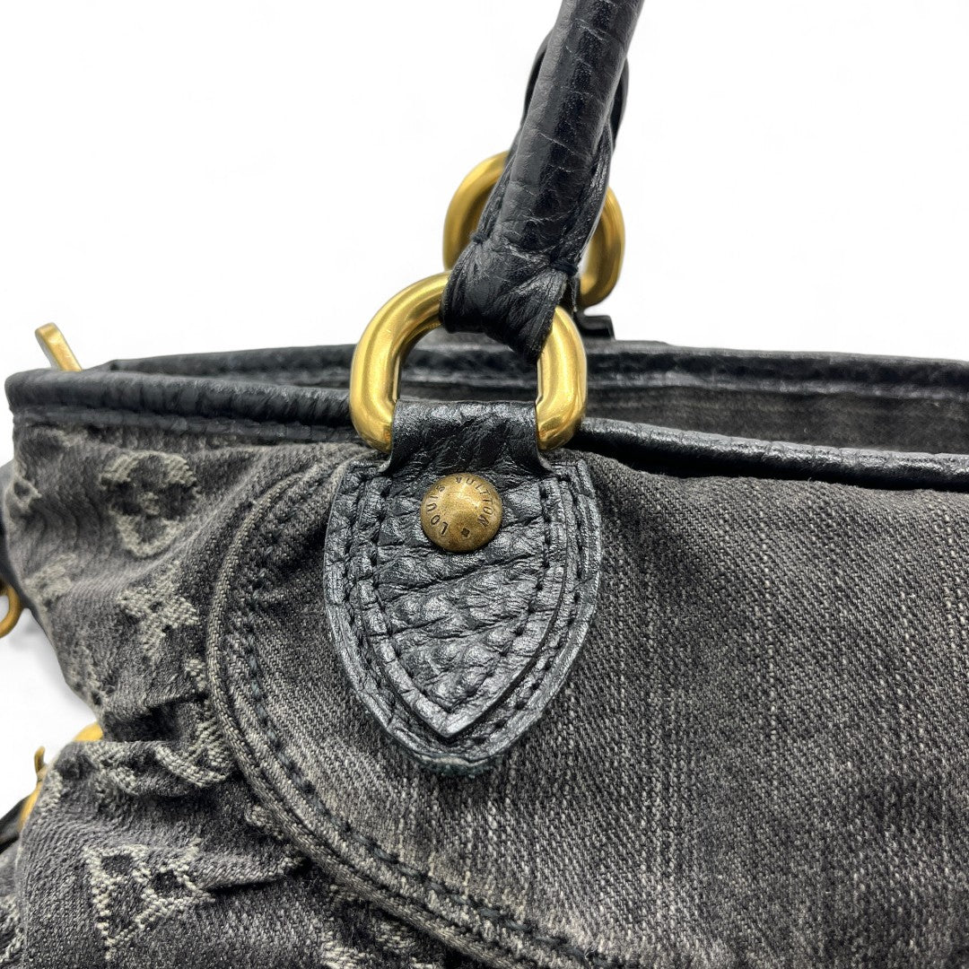 Louis Vuitton Handtasche Neo Cabby Denim mit Schultergurt schwarz