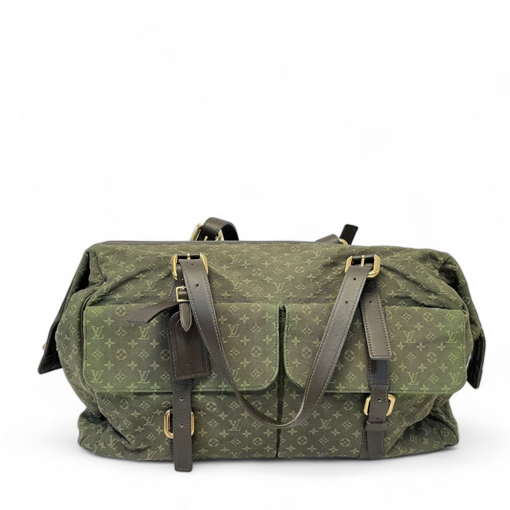 Louis Vuitton Reisetasche Mini Lin aus Denim monogram grün