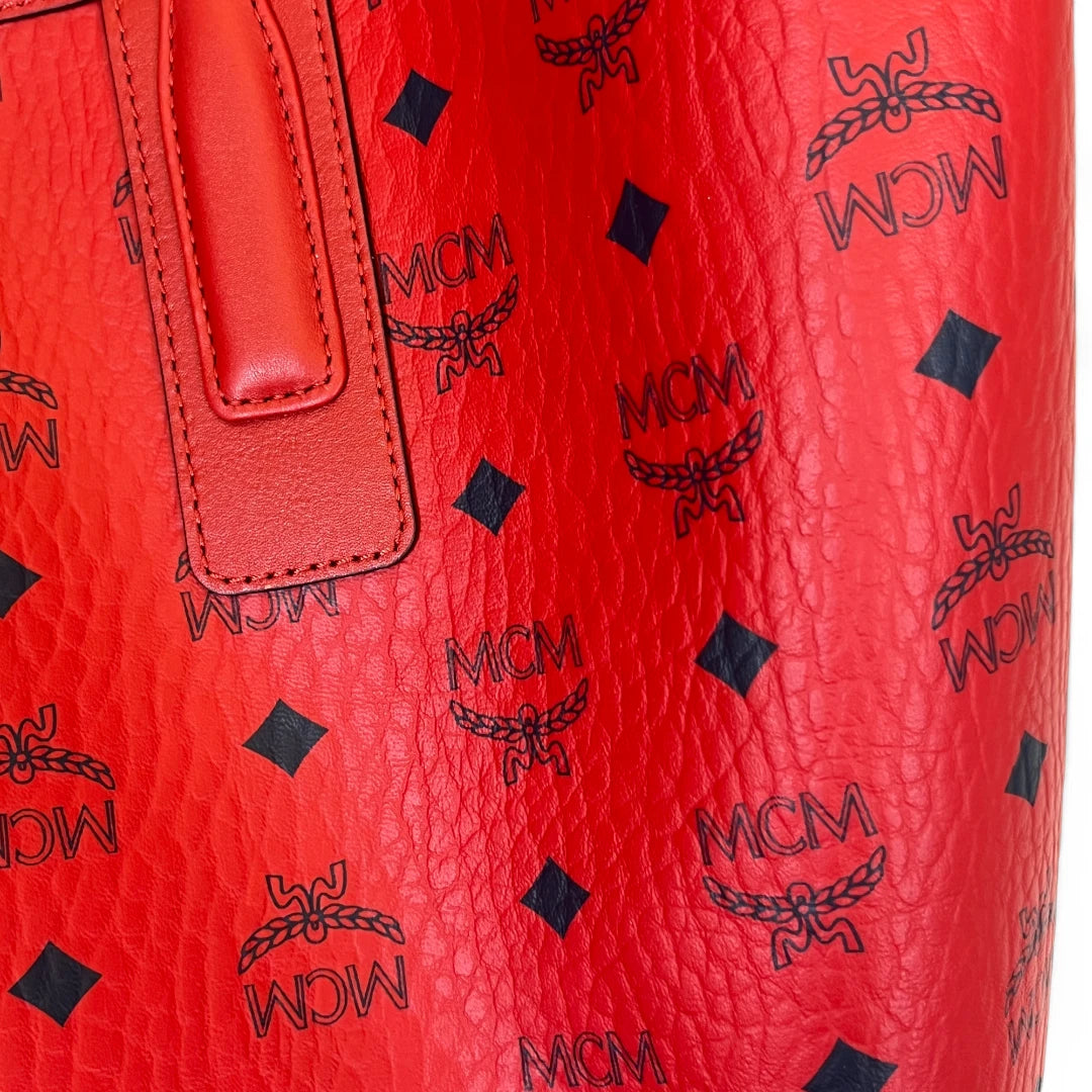 MCM Handtasche / Shopper Liz medium mit Pochette visetos rot