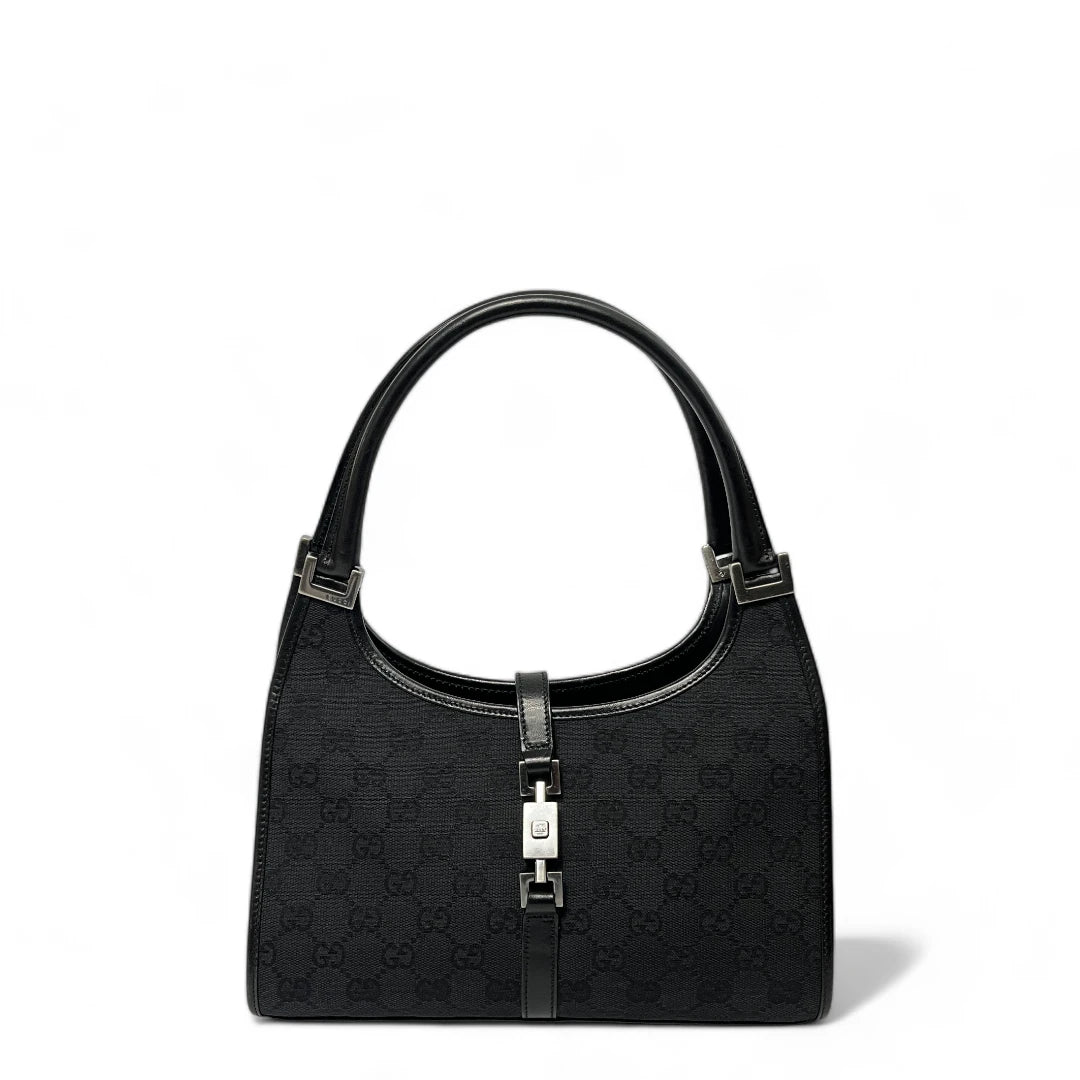 Gucci Handtasche Jackie mini mit schwarzem Leder monogram schwarz