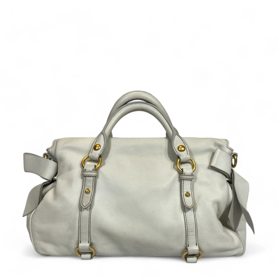 Miu Miu handbag Vitello Satchel in white leather