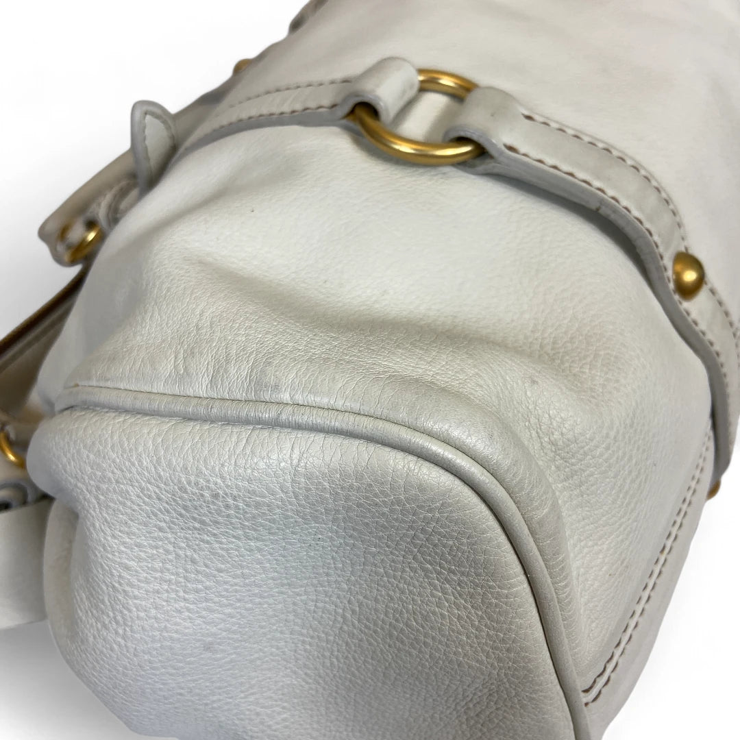 Miu Miu handbag Vitello Satchel in white leather