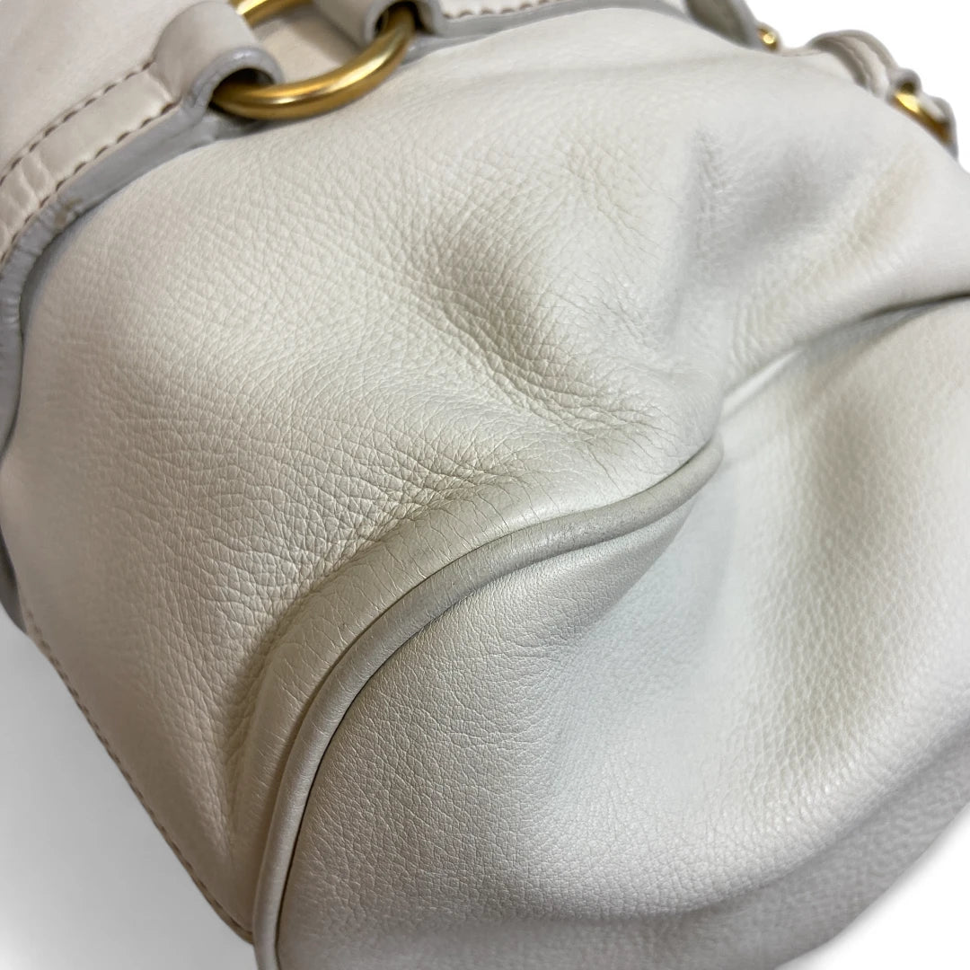 Miu Miu handbag Vitello Satchel in white leather