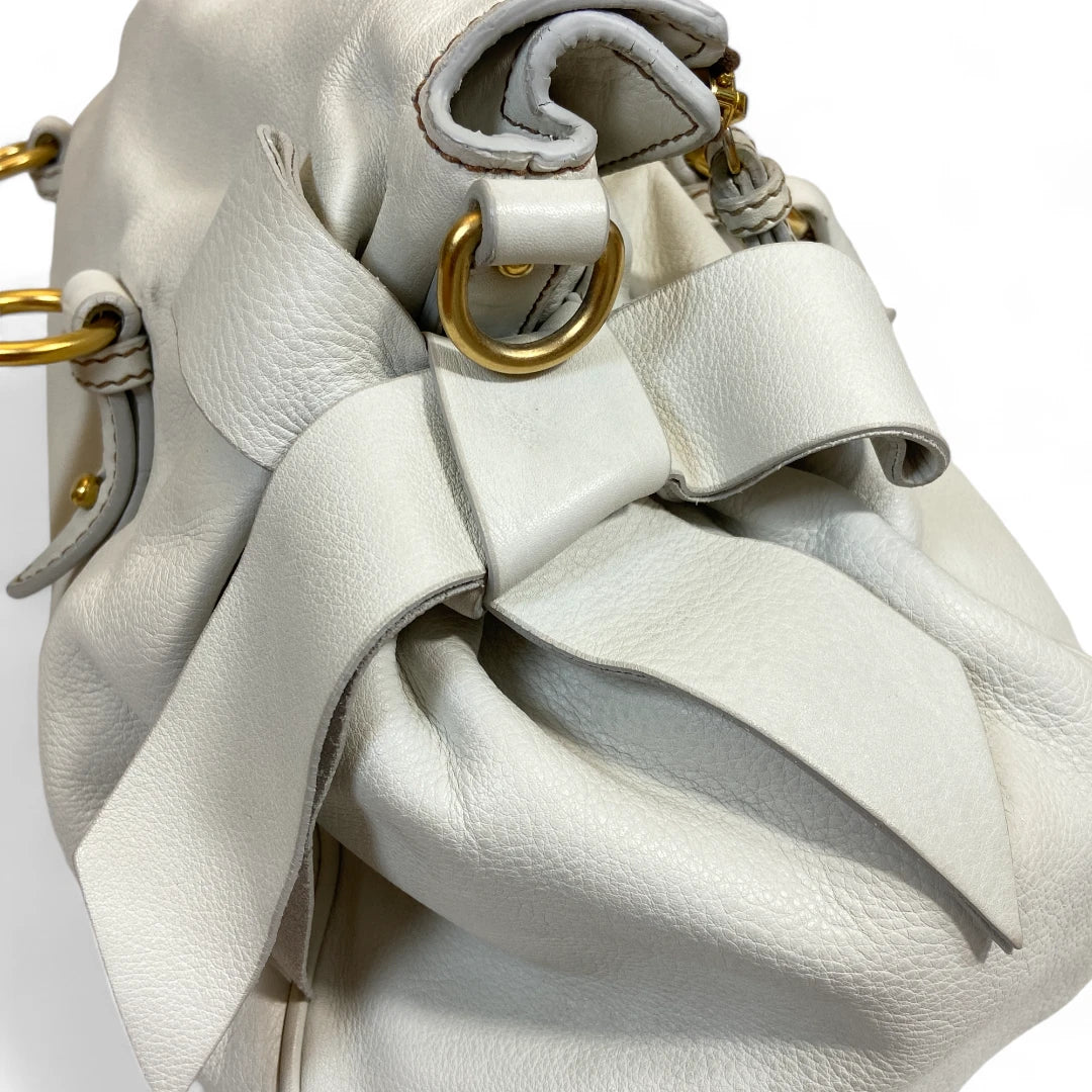 Miu Miu handbag Vitello Satchel in white leather