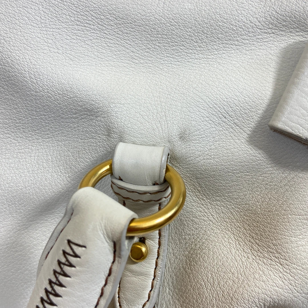 Miu Miu handbag Vitello Satchel in white leather