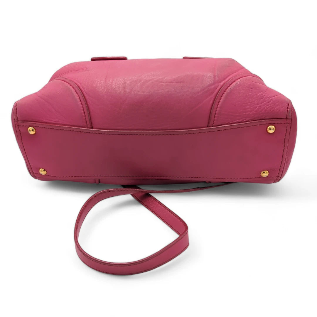 Miu Miu handbag Vitello Lux small with shoulder strap made of pink leather