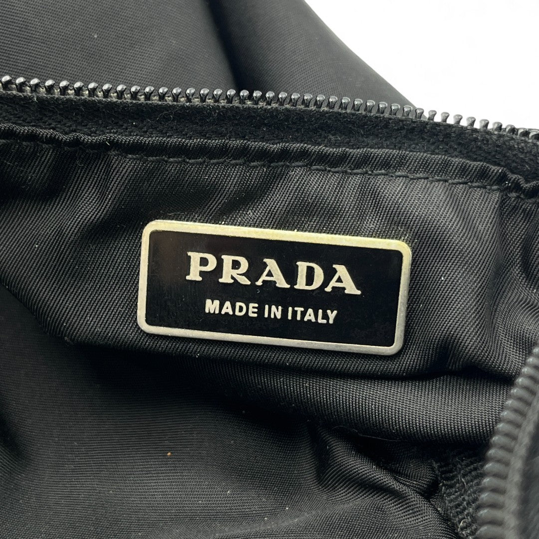 Prada bum bag / belt bag with bottle holder made of nylon white black